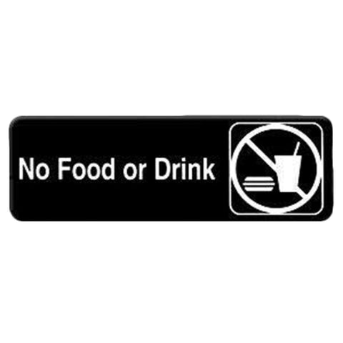 Thunder Group PLIS9331BK 9" x 3" No Food or Drink Information Sign