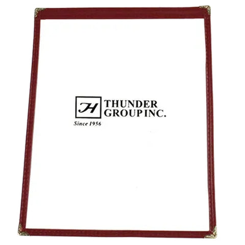 Thunder Group PLMENU-1MA Maroon Single Pocket 2-View Menu Cover, 8-1/2" x 11"