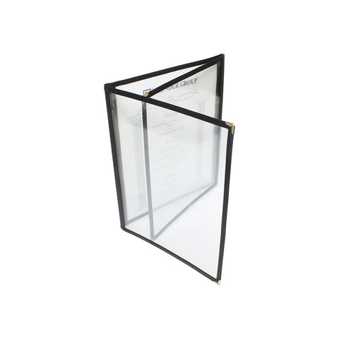 Thunder Group PLMENU-3BL Triple Fold Menu Cover, 8-1/2" x 11\" Black