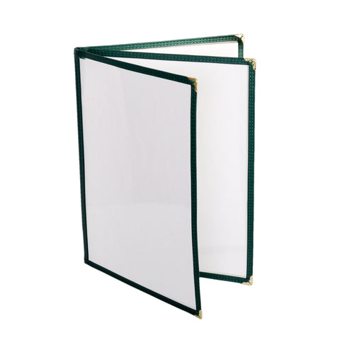 Thunder Group PLMENU-L3GR 3-Page Book Fold Menu Cover, 8-1/2" x 11\" Green