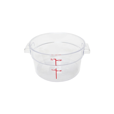 Thunder Group PLRFT302PC 2 Qt Round Polycarbonate Food Storage Container, Clear