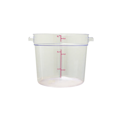 Thunder Group PLRFT306PC 6 Qt Round Polycarbonate Food Storage Container, Clear