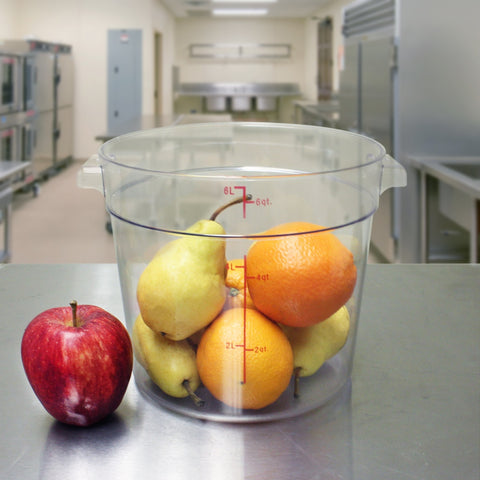Thunder Group PLRFT306PC 6 Qt Round Polycarbonate Food Storage Container, Clear