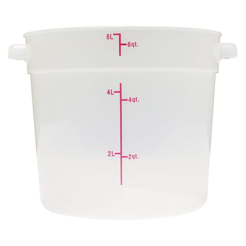 Thunder Group PLRFT306TL 6 Qt Round Translucent Polypropylene Food Storage Container