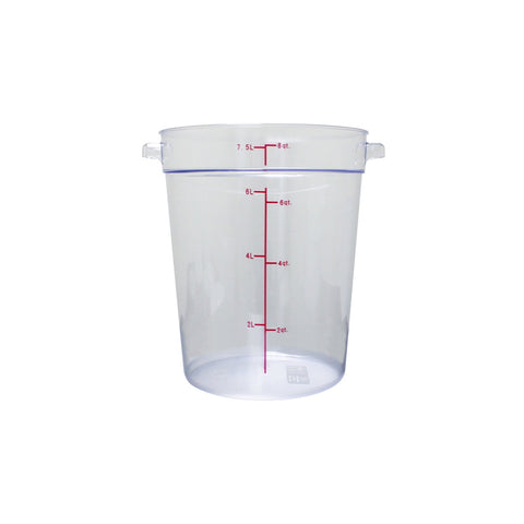 Thunder Group PLRFT308PC 8 Qt Round Polycarbonate Food Storage Container, Clear