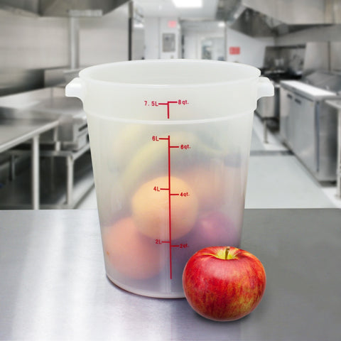Thunder Group PLRFT308TL 8 Qt Round Translucent Polypropylene Food Storage Container