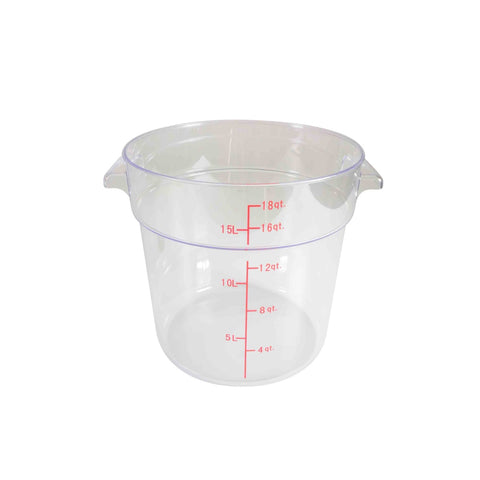 Thunder Group PLRFT318PC 18 Qt Round Polycarbonate Food Storage Container, Clear