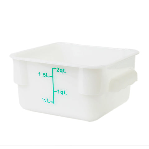 Thunder Group PLSFT002PP 2 Qt Square Polypropylene Food Storage Container, White