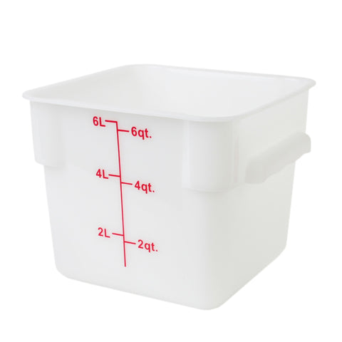Thunder Group PLSFT006PP 6 Qt. White Square Polypropylene Food Storage Container
