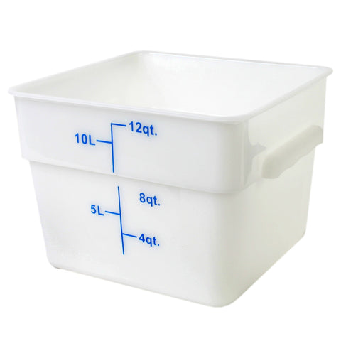 Thunder Group PLSFT012PP 12 Qt. White Square Polypropylene Food Storage Container