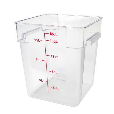Thunder Group PLSFT018PC 18 Qt Clear Polycarbonate Square Food Storage Container