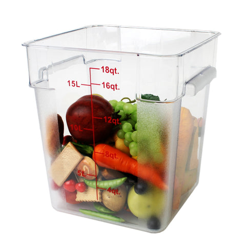 Thunder Group PLSFT018PC 18 Qt Clear Polycarbonate Square Food Storage Container