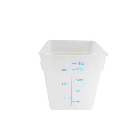 Thunder Group PLSFT018TL 18 Qt Square Translucent Polypropylene Food Storage Container