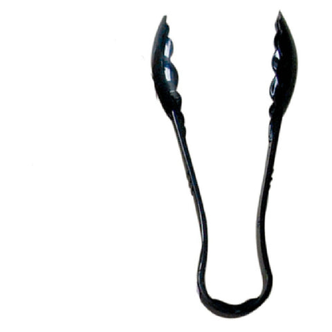 Thunder Group PLSGTG006BK 6" Black Polycarbonate Scallop Serving Tongs