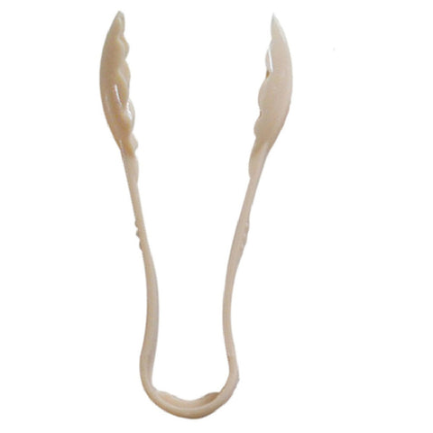 Thunder Group PLSGTG012BG 12-Inch Beige Polycarbonate Scallop Serving Tongs