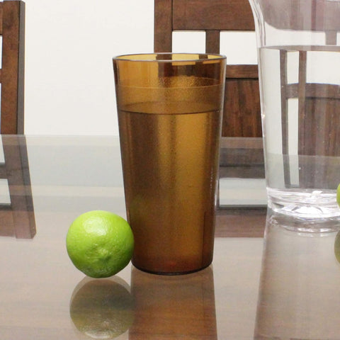 Thunder Group PLTHTB020A 20 oz Amber Plastic Tumbler