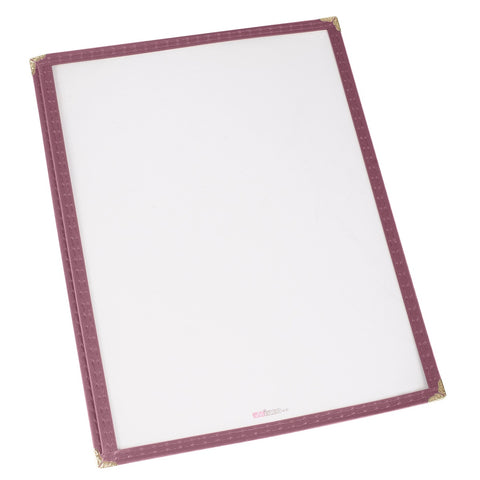 Winco PMC-9U Single Pocket Menu Cover, Burgundy, 9-5/16 x 12-1/8