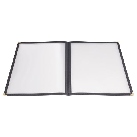 Winco PMCD-9K Book-Fold Double Panel Menu Cover, Black, 9-3/8" x 12-1/8"