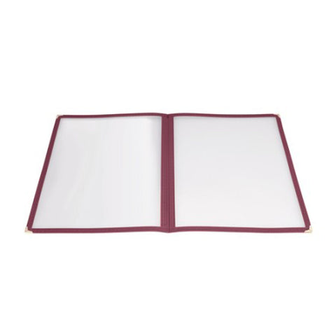 Winco PMCD-9U Double Panel Menu Cover with Burgundy Border, 9-3/8" x 12-1/8"