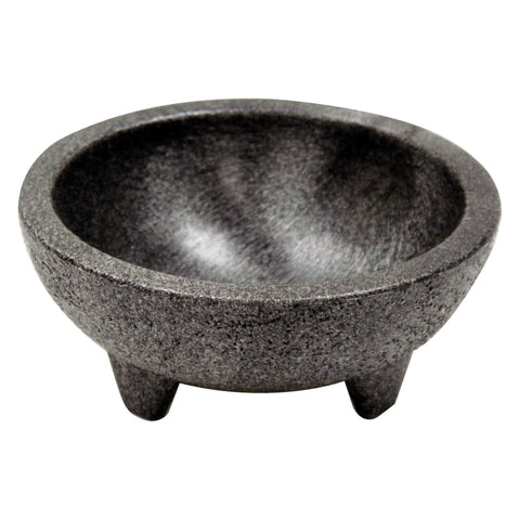 Winco PMSB-4 4 oz Molcajete Salsa Bowls, Black Polypropylene, Pack of 4