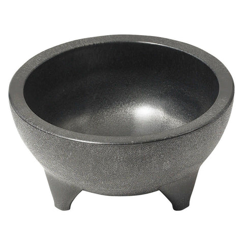 Winco PMSB-56 56 oz Black Molcajete Salsa Bowl