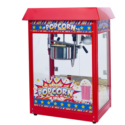 Winco POP-8R Show Time! Electric Popcorn Popper, Red, 8 oz Kettle