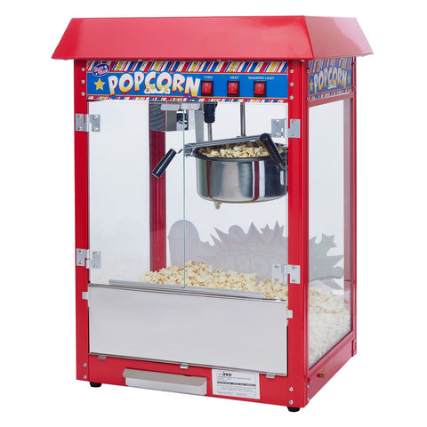 Winco POP-8R Show Time! Electric Popcorn Popper, Red, 8 oz Kettle