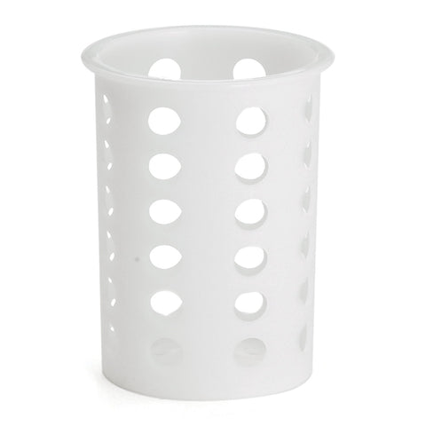 Tablecraft Products PP33 White Perforated Polypropylene Flatware Cylinder