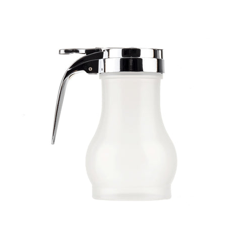 Tablecraft PP410 10 oz Teardrop Syrup Dispenser with Chrome-Plated Metal Top