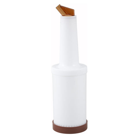 Winco PPB-1B 1 Qt. Liquor and Juice Multi Pour Bottle with Brown Spout and Lid