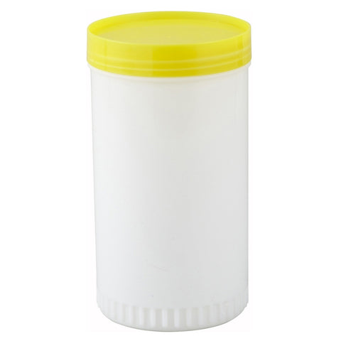 Winco PPB-2Y 2 Qt Liquor and Juice Pour Bottle with Yellow Spout and Lid