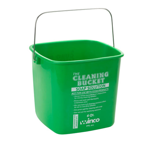 Winco PPL-6G Green 6 Qt Cleaning Bucket