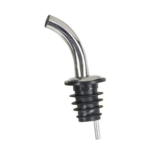 Winco PPM-4G Metal Pourer with Gooseneck Spout and Black Plastic Stopper