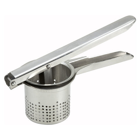 Winco PR-9 10" Round Stainless Steel Potato Ricer