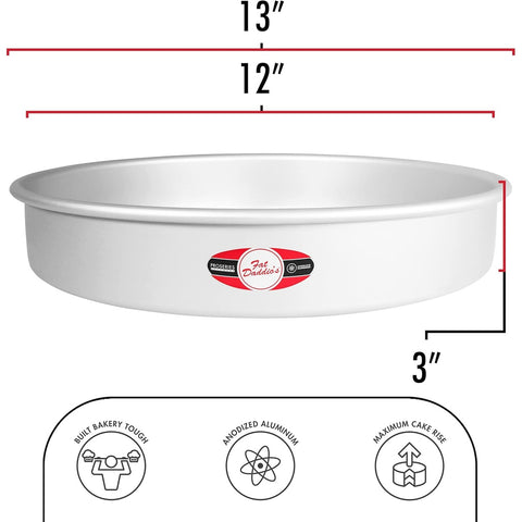 Fat Daddio's PRD-123 ProSeries 12 x 3 Inch Round Anodized Aluminum Cake Pan