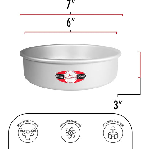 Fat Daddio's PRD-63 ProSeries 6" x 3" Round Anodized Aluminum Cake Pan