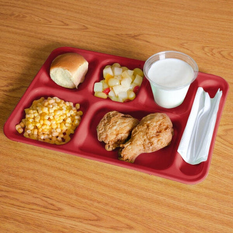 Cambro PS1014416 Penny-Saver 6-Compartment Cranberry Serving Tray, 10" x 14-1/2"
