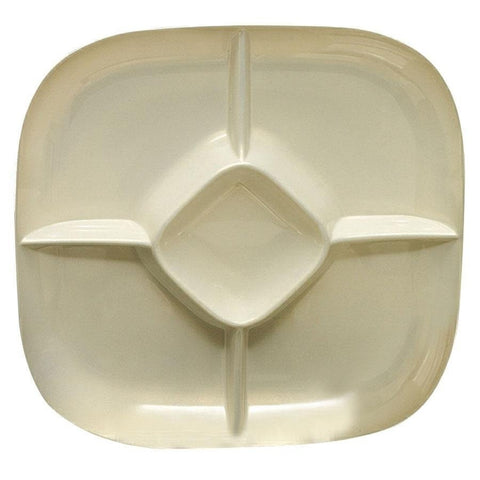 Thunder Group PS1515V Passion Pearl Melamine Chip and Dip Platter 15" x 15"