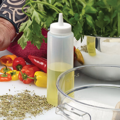 Winco PSB-08C 8 oz Clear Plastic Squeeze Bottle