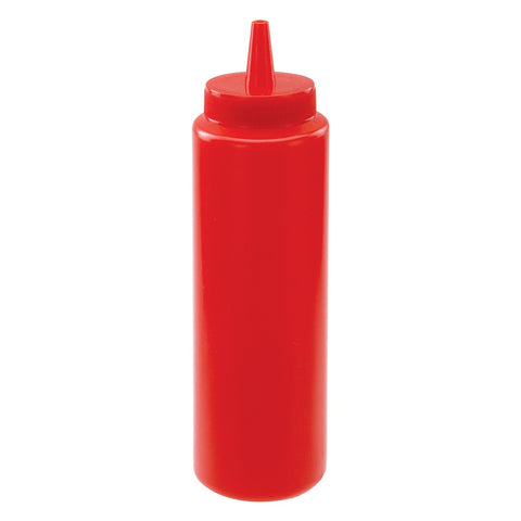 Winco PSB-08R 8 oz Red Plastic Squeeze Bottle