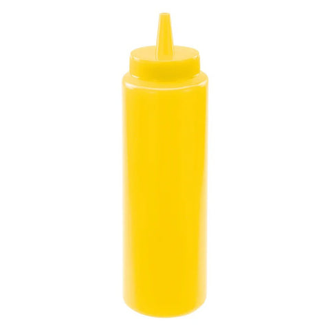 Winco PSB-08Y 8 oz Yellow Plastic Squeeze Bottle