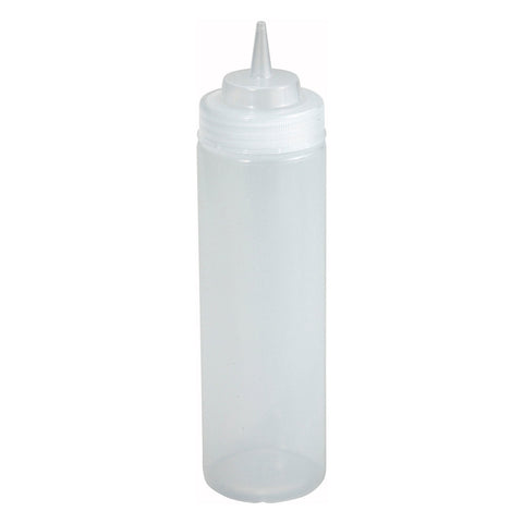 Winco PSW-12 12 oz Wide Mouth Clear Squeeze Bottle, 6-Pack
