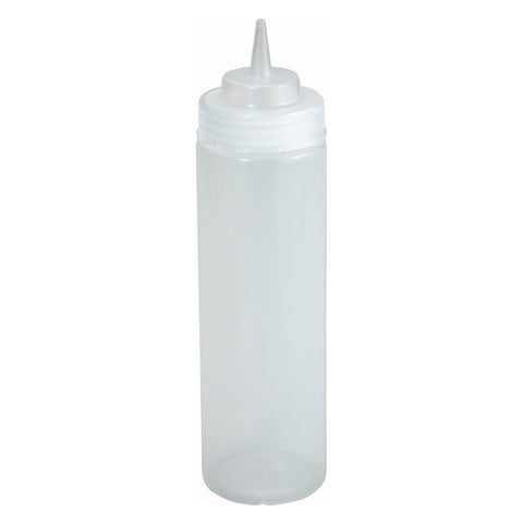 Winco PSW-16 16 oz. Wide Mouth Clear Squeeze Bottles, 6-Pack