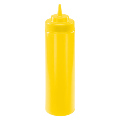 Winco PSW-24Y 24oz Wide-Mouth Yellow Squeeze Bottle
