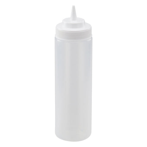 Winco PSW-24 24 oz. Clear Wide Mouth Squeeze Bottle, 6-Pack