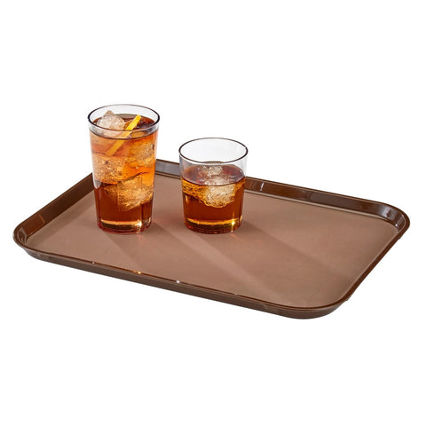 Cambro PT1014110 Polytread Non-Skid Rectangular Serving Tray, 10-9/16" x 13-5/8\" Black