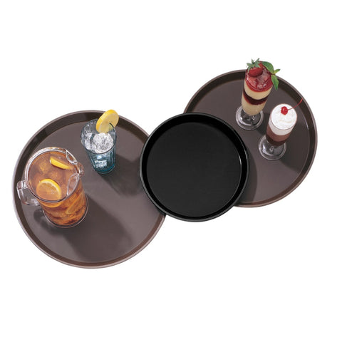 Cambro PT1014110 Polytread Non-Skid Rectangular Serving Tray, 10-9/16" x 13-5/8\" Black