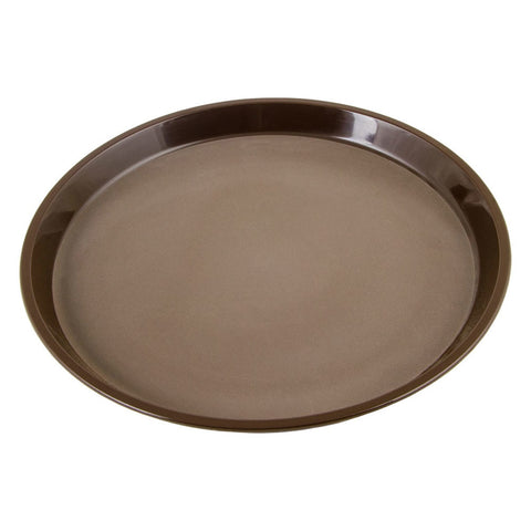 Cambro PT1100167 11" Round Brown Polytread Non-Skid Serving Tray