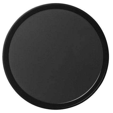 Cambro PT1600110 16" Black Round Polytread Non-Skid Serving Tray