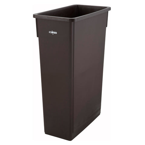 Winco PTC-23B 23 Gallon Slender Trash Can, Brown